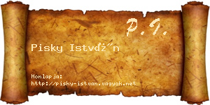 Pisky István névjegykártya